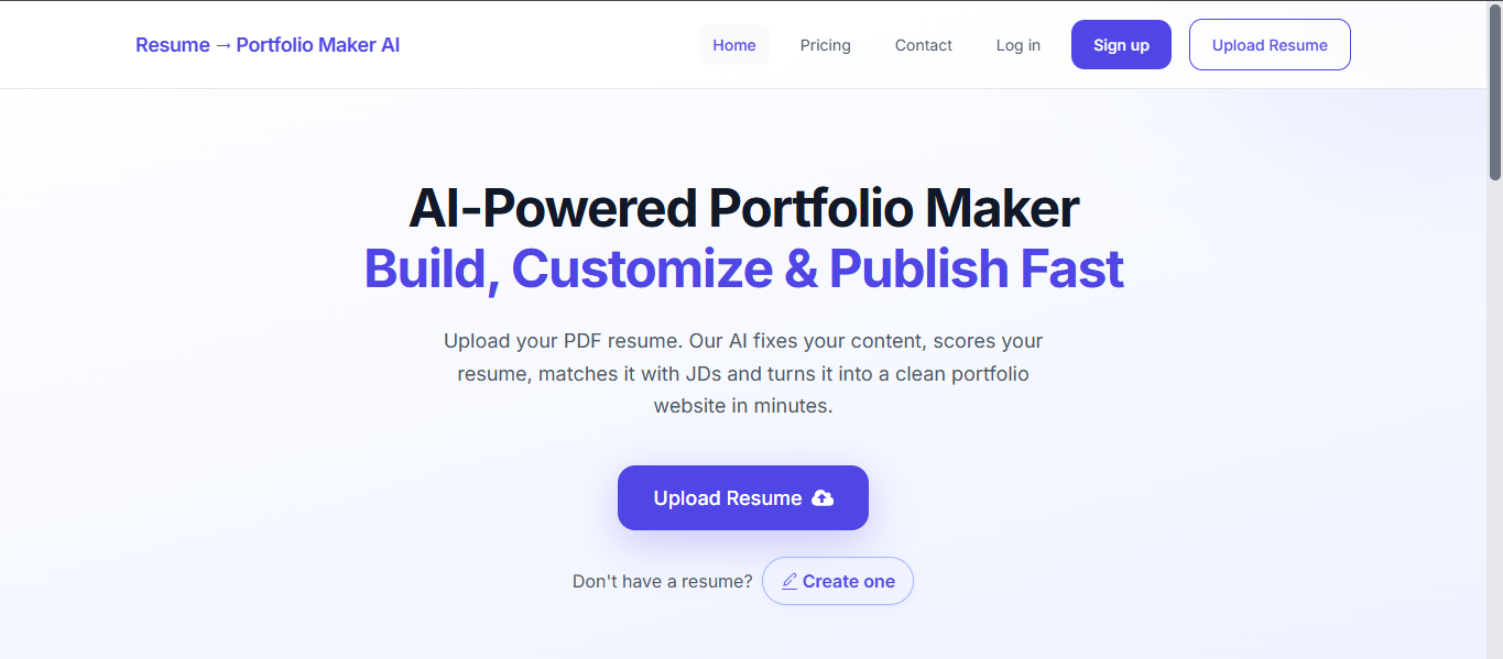 Portfolio Maker AI preview